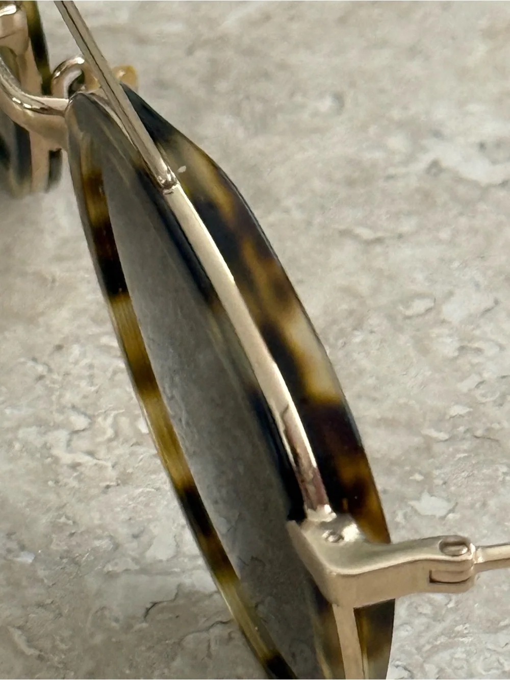 CELINE CL 41424/S Mia Round Havana Green Gold Sunglasses 49mm